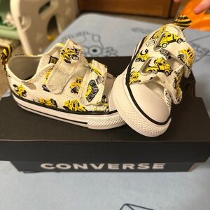 Converse Kids Sneakers with Construction Print - White and Yellow